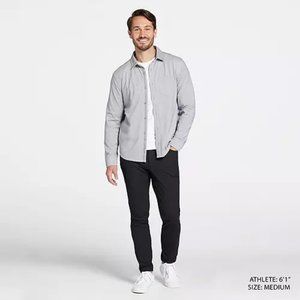 VRST Men's Long Sleeve Button Down Shirt Silver Shadow Heather SIZE SMALL